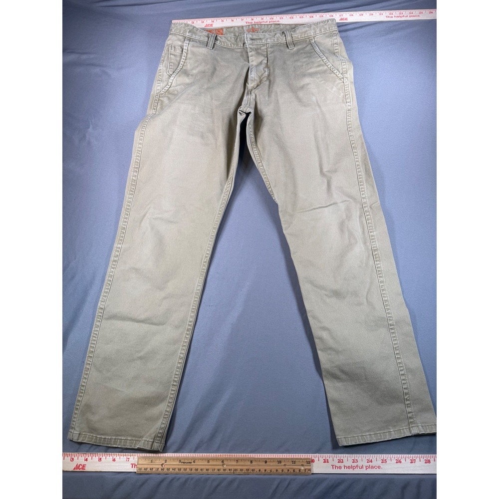 Dockers Alpha Khaki Slim Tapered Pants Mens 34x30 Tan Stretch Chino Trousers
